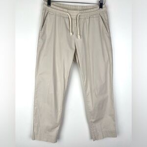 SUNHEE MOON Drawstring Khaki Cropped Pants